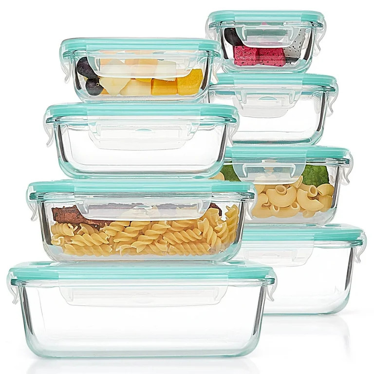 16pcs Glass Storage Container Set with Lids, Vtopmart Meal Prep Containers, Airtight Bento Boxes ... | Walmart (US)