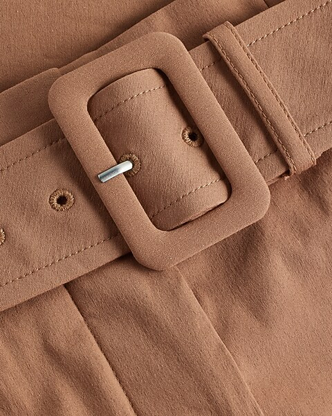 Super High Waisted Belted Paperbag Shorts | Express
