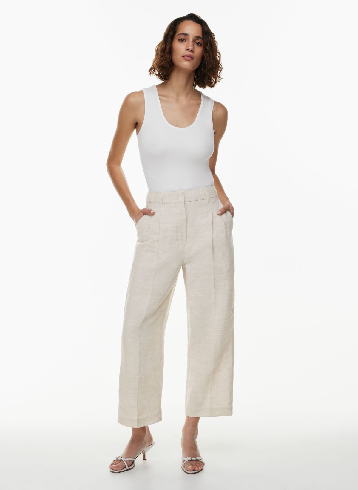 THE EFFORTLESS PANT™ LINEN CROPPED | Aritzia