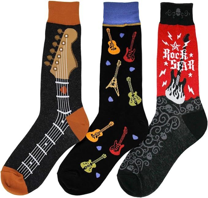 Foot Traffic Men's Novelty Socks, Fun Music-Themed Socks for Men, Sizes 7–12 | Amazon (US)