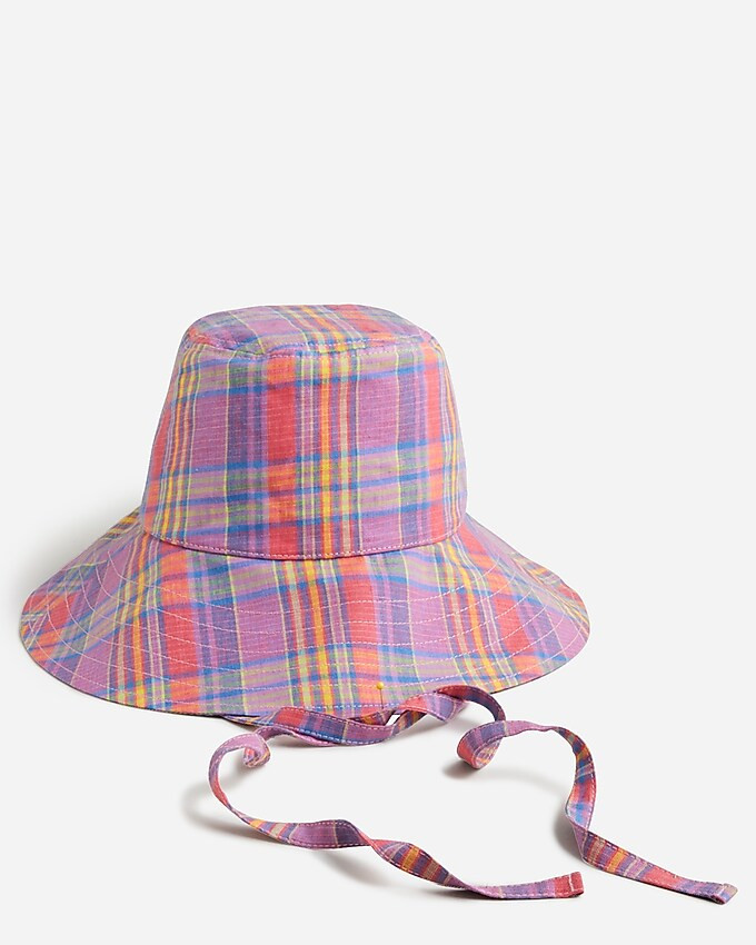 Madras bucket hat with ties | J. Crew US