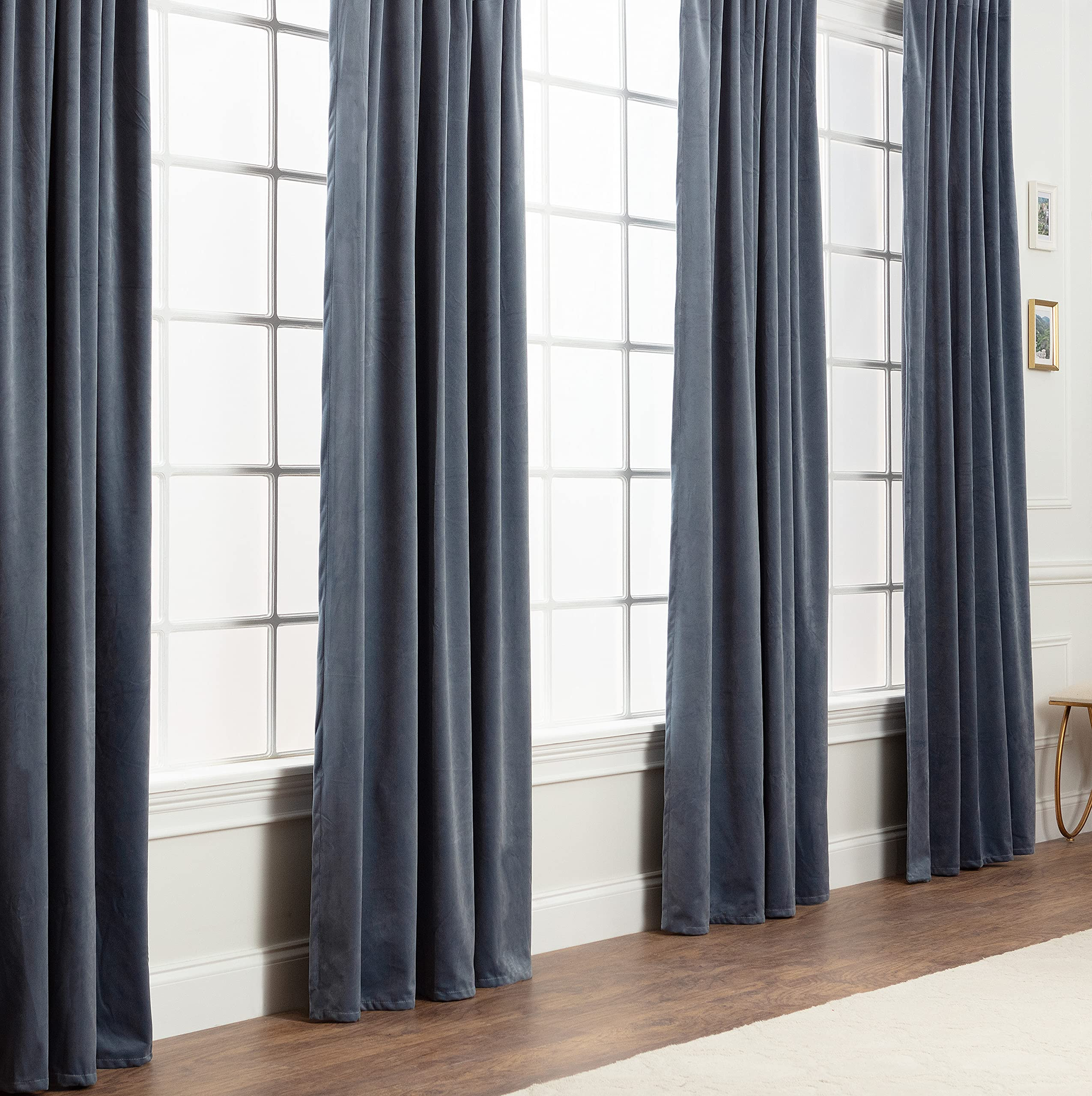 Chanasya Premium 2-Panel Blackout Velvet Curtains - Classy & Solid Drapes for Living Room or Bedr... | Amazon (US)