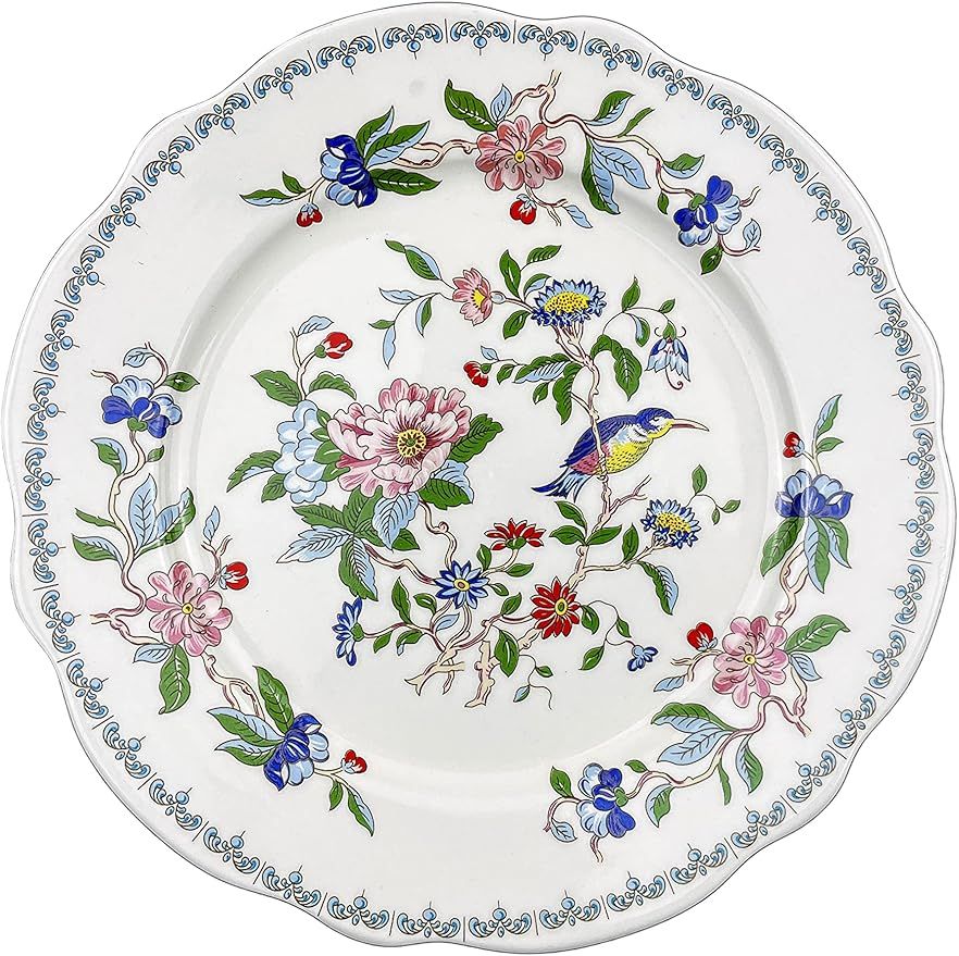 Flower Shape Plate Chintz Porcelain 8 Inches Dessert Salad Plate Bouquet Rust Dinner Plates, Whit... | Amazon (US)