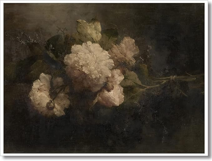 NONPAI Vintage Moody Peony Botanical Flower Canvas Wall Art Plant Floral Aesthetic Poster French ... | Amazon (US)