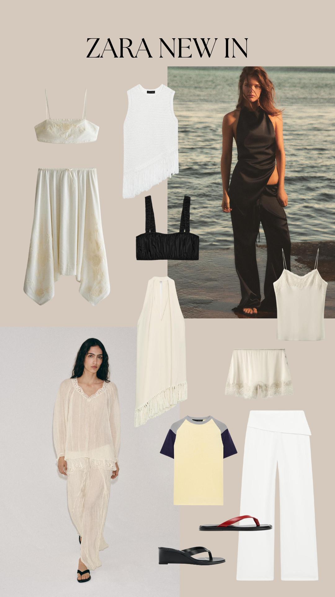 My Zara New In Favourites
Spring Colours, Spring Outfit Inspo, Summer Dressing, Co-Ord, Lace shorts, Asymmetric hem, baseball top, flip flops, satin top 

 #LTKspring #LTKeurope #LTKpartywear