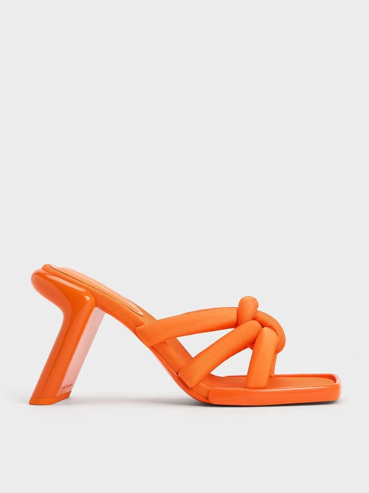 Chalk Toni Knotted Puffy-Strap Mules | CHARLES & KEITH | Charles & Keith US