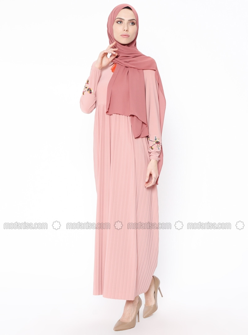 Poudre - Col français - Tissu non doublé - Robe - Tavin | Modanisa FR