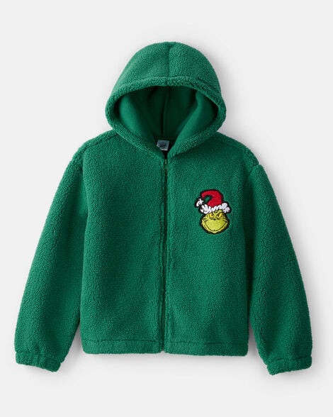 Carter's Kid Boys Dr. Seuss™ The Grinch Sherpa Hooded Zip-Up Jacket - Green 6-6X Green | Carter's Inc