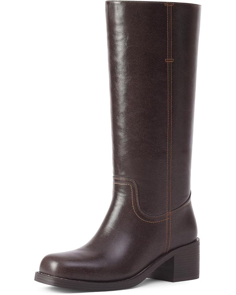 Mid Calf Boots for Women Chunky Block Heel Women’s Tall Boots Square Toe Comfortable Casual Boo... | Amazon (US)