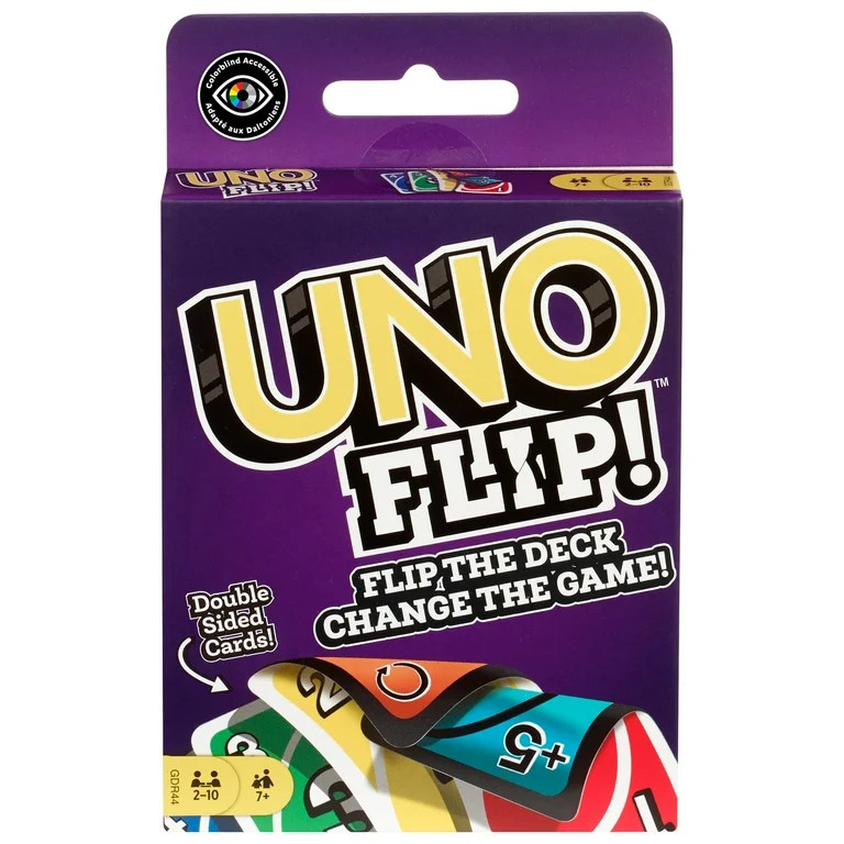 UNO Flip! Card Game for Kids, Adults & Family Night with Double-Sided Cards, Light & Dark | Walmart (US)