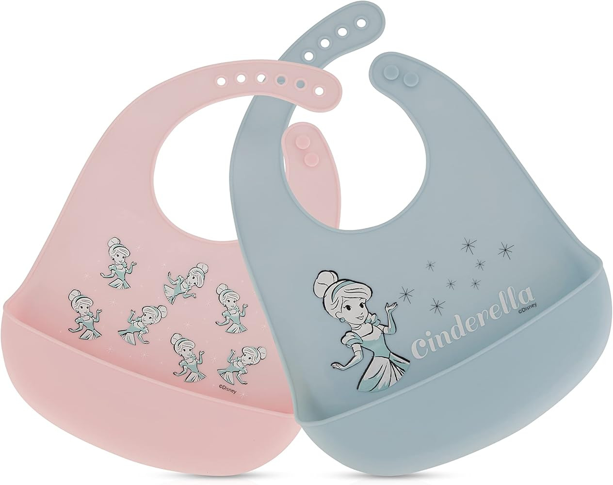 Disney 2-Pack Unisex Baby & Toddler Silicone Bibs with Food Catcher, Soft Waterproof Feeding Acce... | Amazon (US)