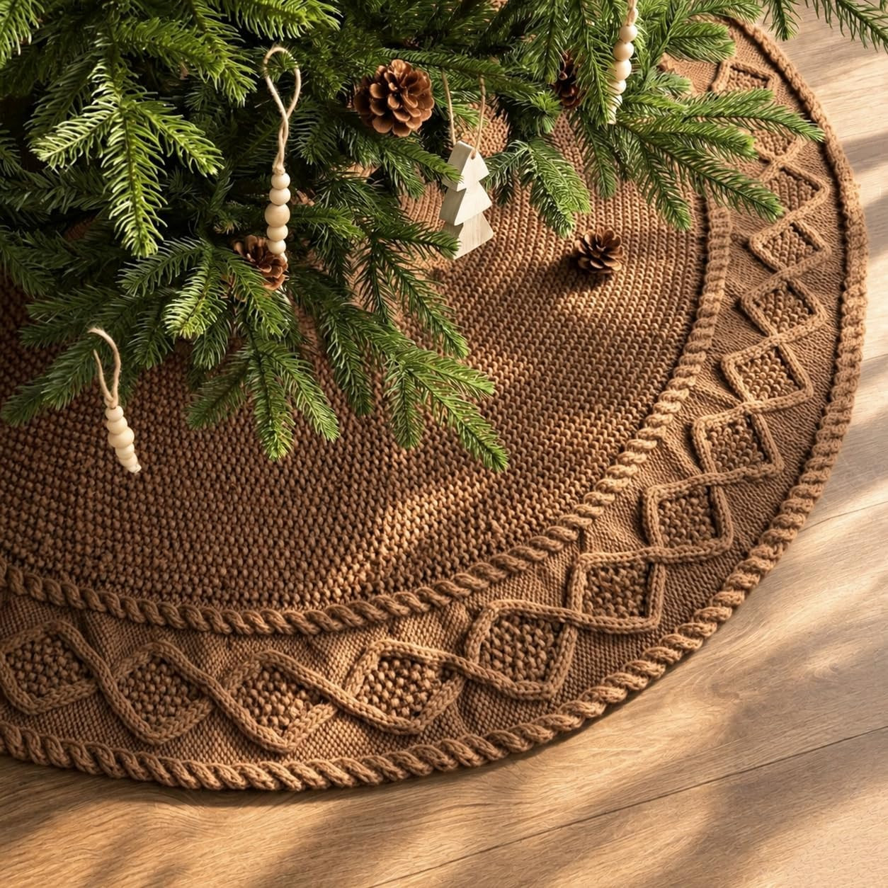 Knit Christmas Tree Skirts, Neutral Tree Skirt, Cozy Christmas Decorations | Amazon (US)
