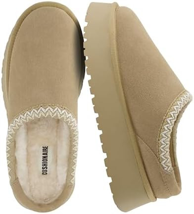 CUSHIONAIRE Kabuki Platform Boots Genuine Suede Fuzzy Mule Slippers for Women with Memory Foam | ... | Amazon (US)