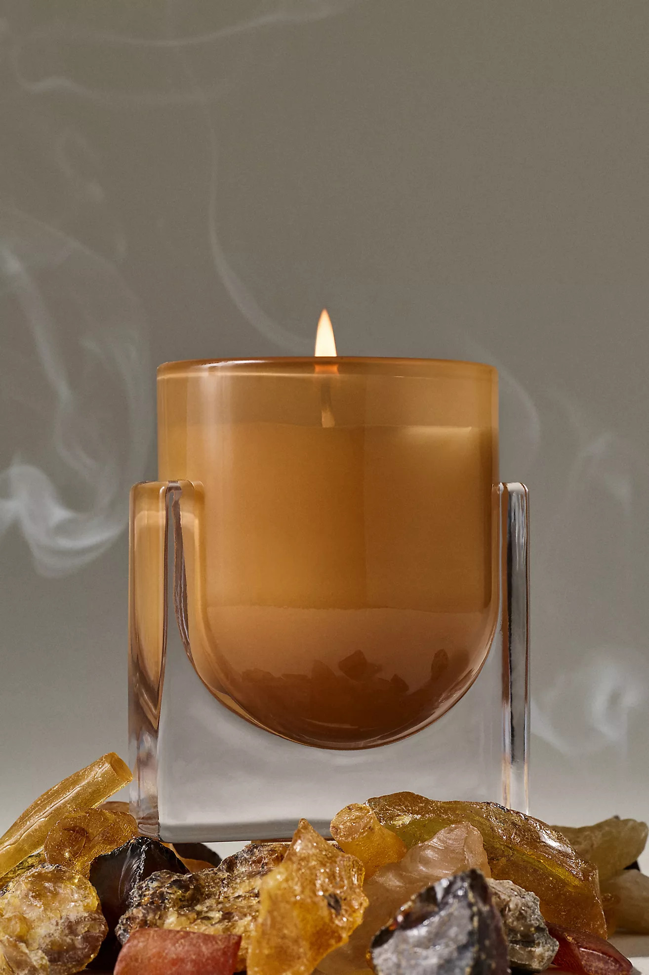 Found Notes Woody Incense & Amber Glass Candle | Anthropologie (US)