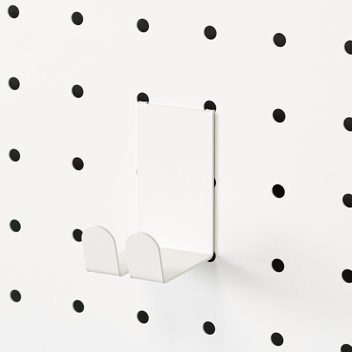 White Bello Double Pegboard Hook | The Container Store