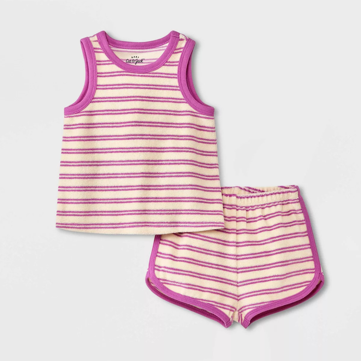 Baby 2pc Terry Tank Top & Bottom Set - Cat & Jack™ Purple | Target