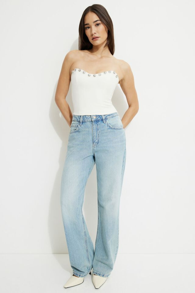 Embellished Corset Tube Top | Dynamite Clothing