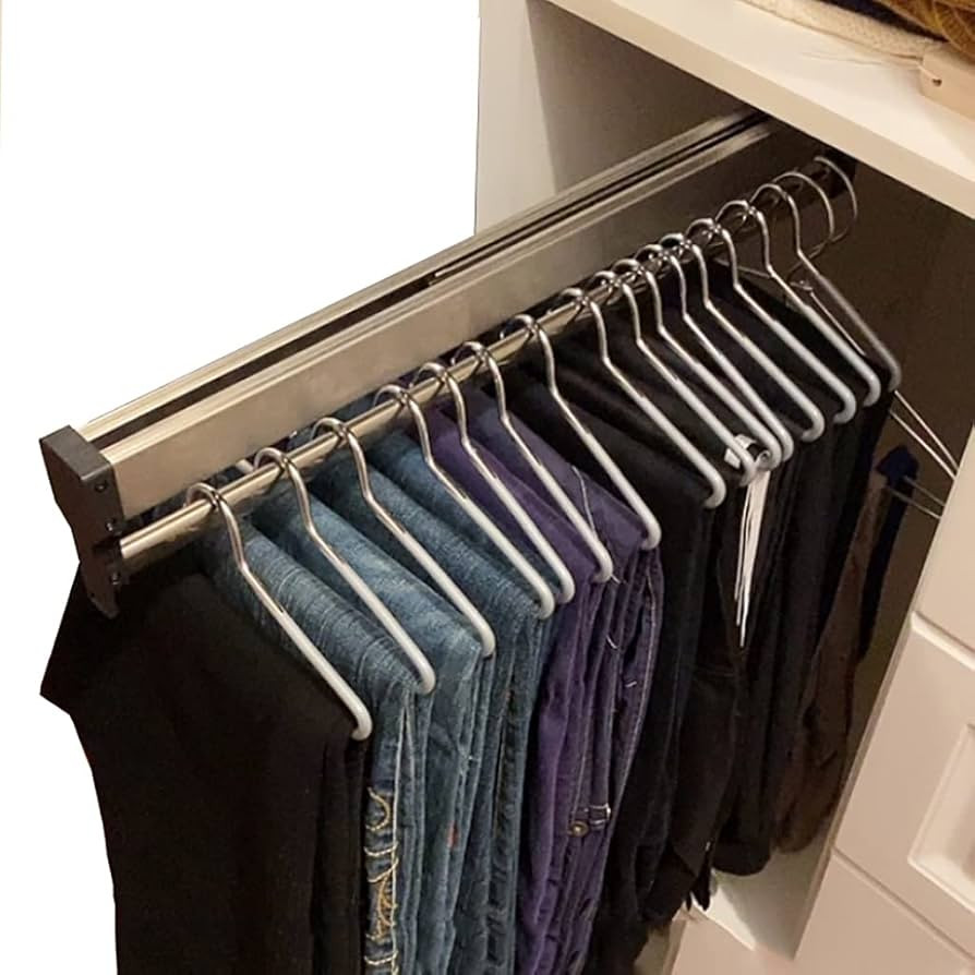 Closet Clothes Hanger Rail,Pull-Out Closet Rod 30-60cm,Wardrobe Clothing Rail,Closet Organizer Ra... | Amazon (US)