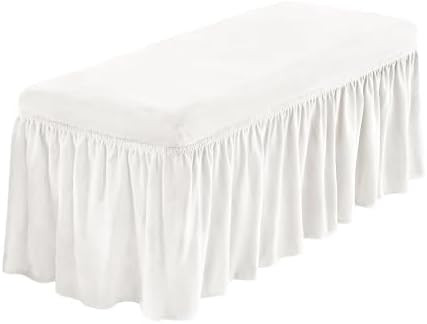 NICEEC Spandex Stretch Dining Bench Cover with Skirt Removable Bench Slipcover Rectangle Washable... | Amazon (US)