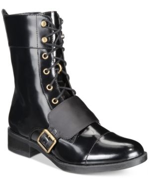 Kensie Carilynn Lace-Up Combat Boots Women's Shoes | Macys (US)