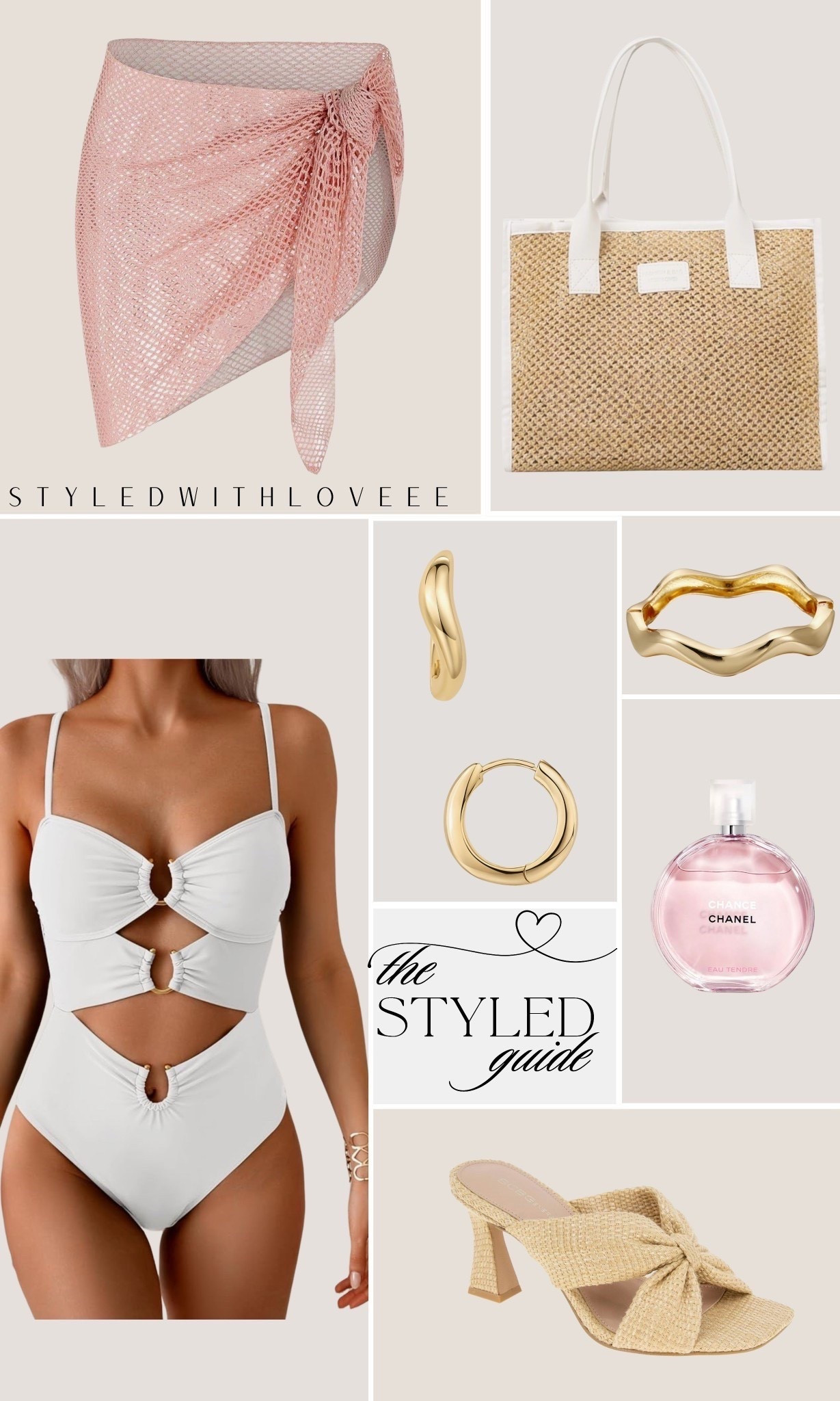 Loving how these baby pinks and whites play together for your summer wardrobe! This one piece bikini is made from the greatest material and looks beautiful with this wrong. These gold wave earrings are some of my favorites and I love this bag for a day at the beach!



#LTKootd #LTKSwim #LTKTravel