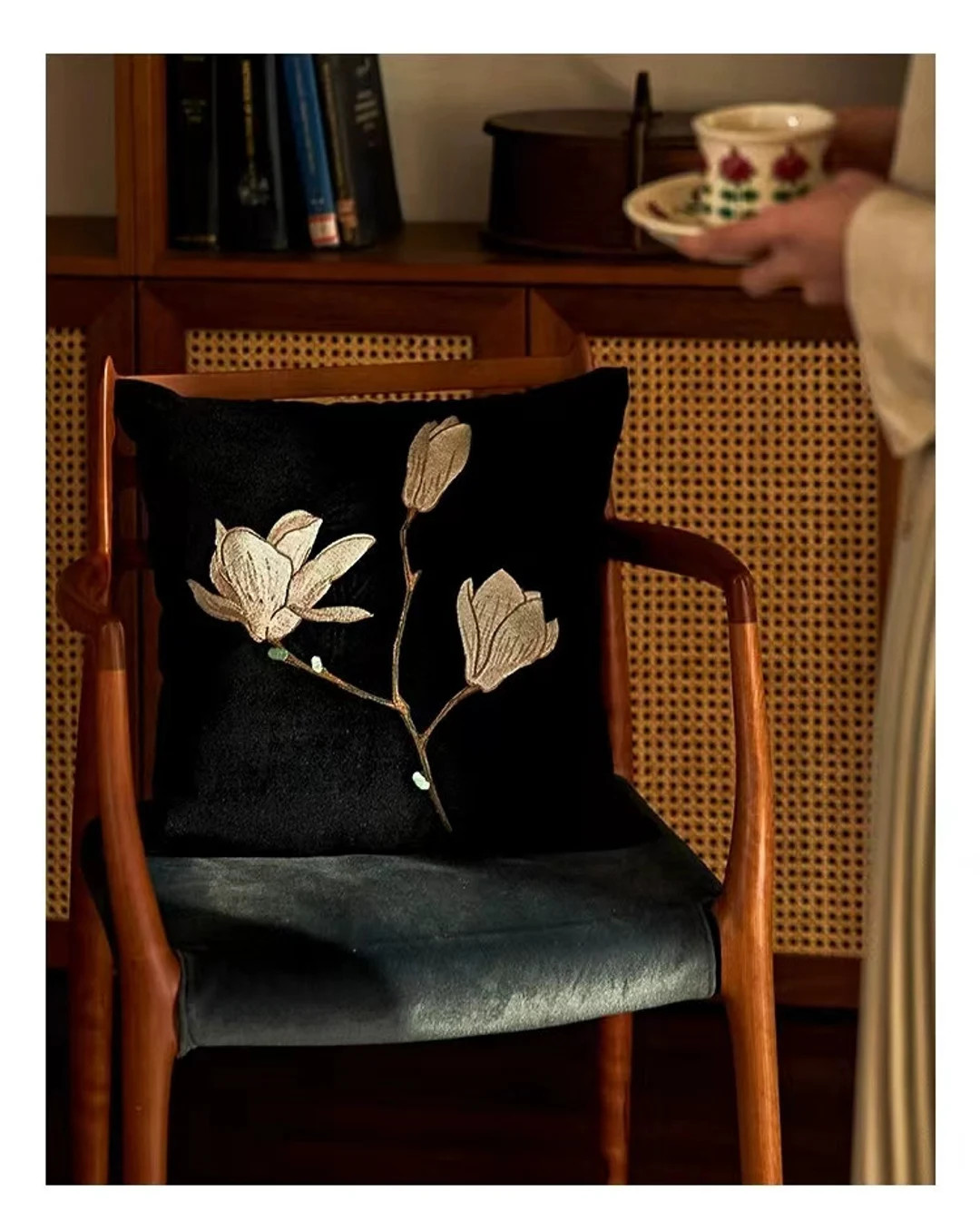 Classic French Style Embroidered Flower &  Branches Throw Pillow Cover, Black and White Pillowcas... | Etsy (US)