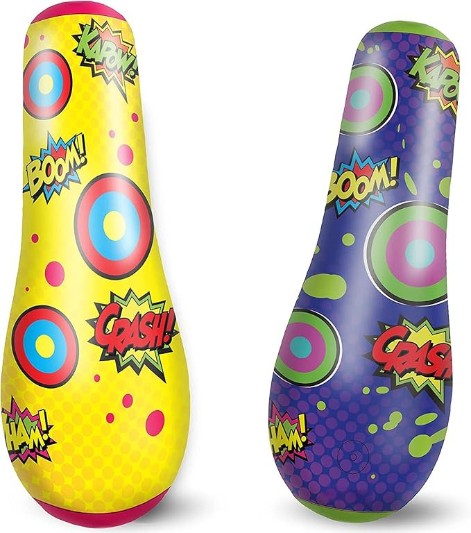 2 Pack Inflatable Bopper, 47 Inches Kids Punching Bag with Bounce-Back Action, Inflatable Punchin... | Amazon (US)