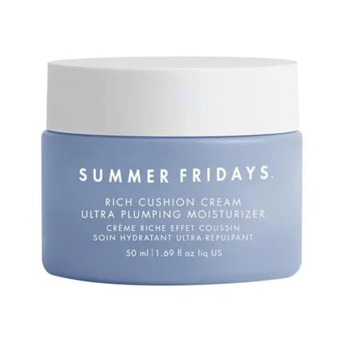 Summer Fridays Rich Cushion Face Cream - Ultra Plumping Barrier Repair Cream + Makeup Primer - Infuses Skin with Rich Hydration from Glycerin + Squalane - Non-Comedogenic + Fragrance-Free (1.69 Oz) | Amazon (US)