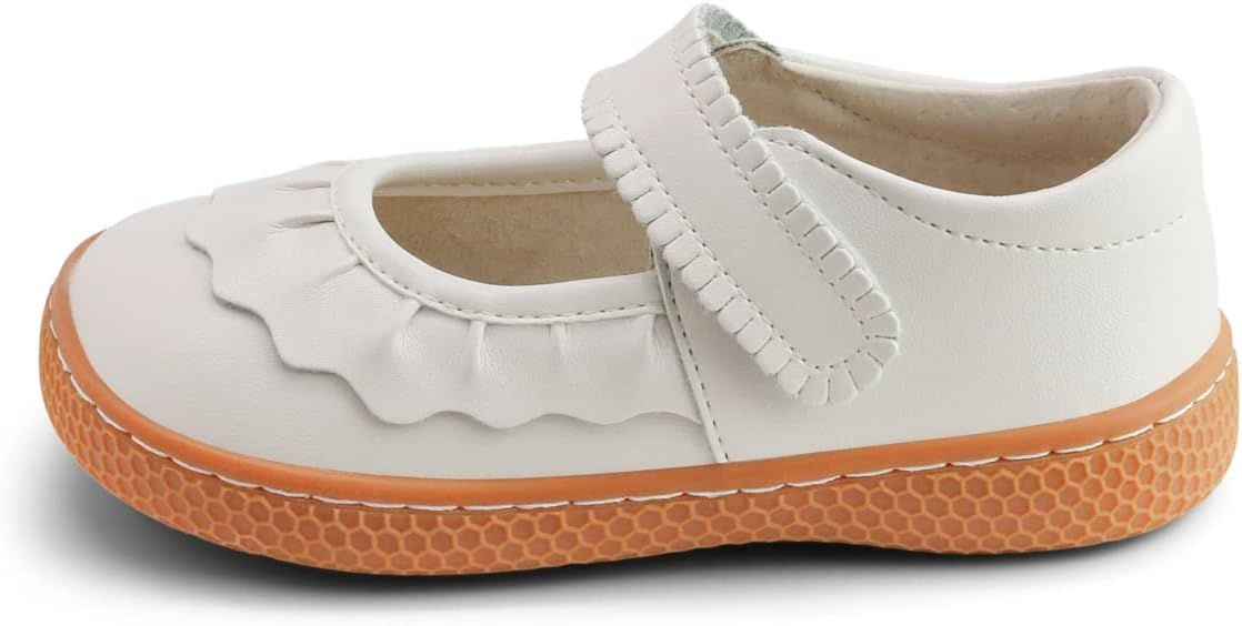 Livie & Luca Ruche Girls Mary Jane Shoes - Safe Foot Growth Certified - Slip-On Oxford Uniform Dr... | Amazon (US)