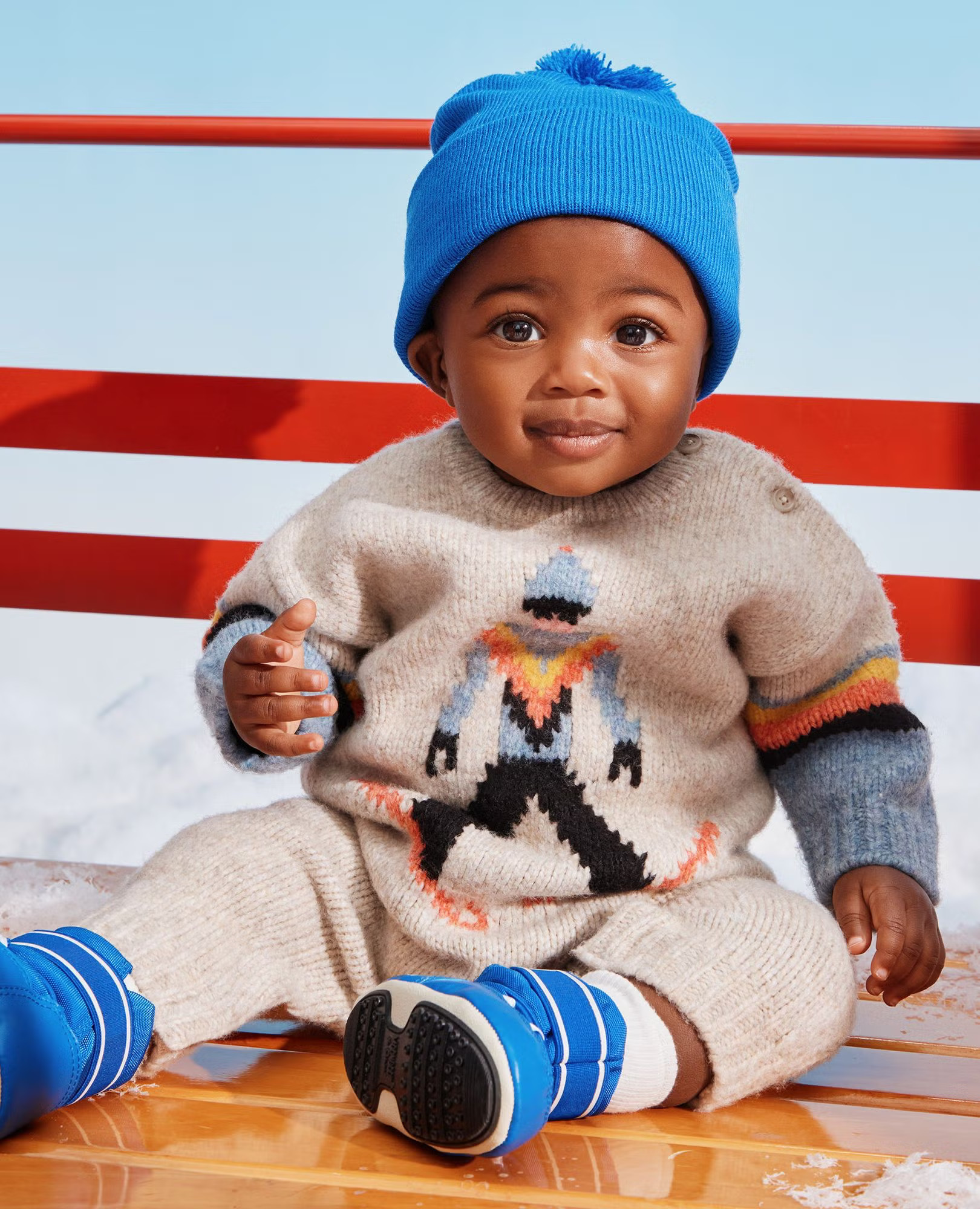 Boys' Ski Ya Later Dude Baby Graphic Sweater Romper - Size Toddler 18-24 mos by Hanna Andersson | Hanna Andersson