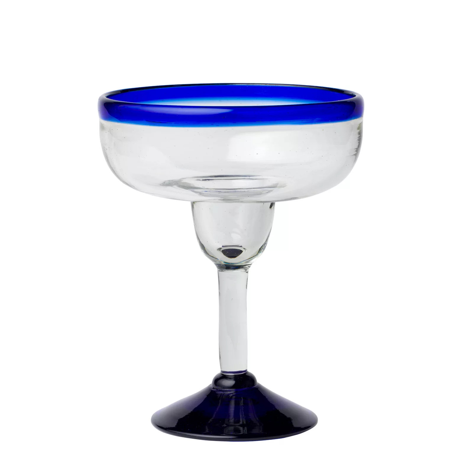 10 Strawberry Street 6-Piece Cobalt Rim Margarita Handblown Mexican Glasses, Blue | Kohl's