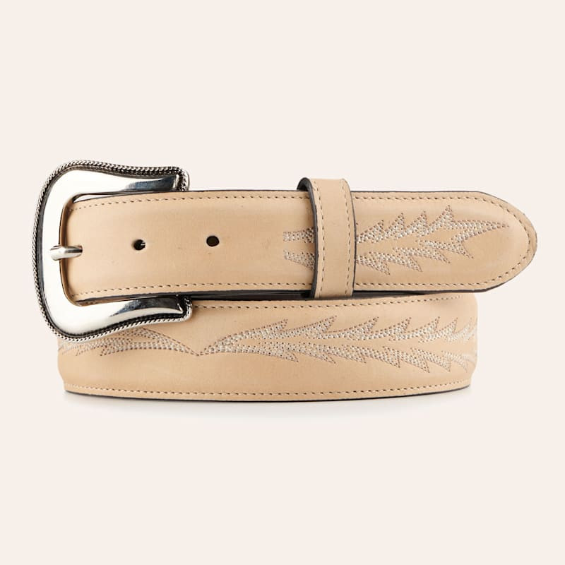 JRC & Sons Women's Nancy Camel Boot Stitch Leather Western Belt | Cavender's