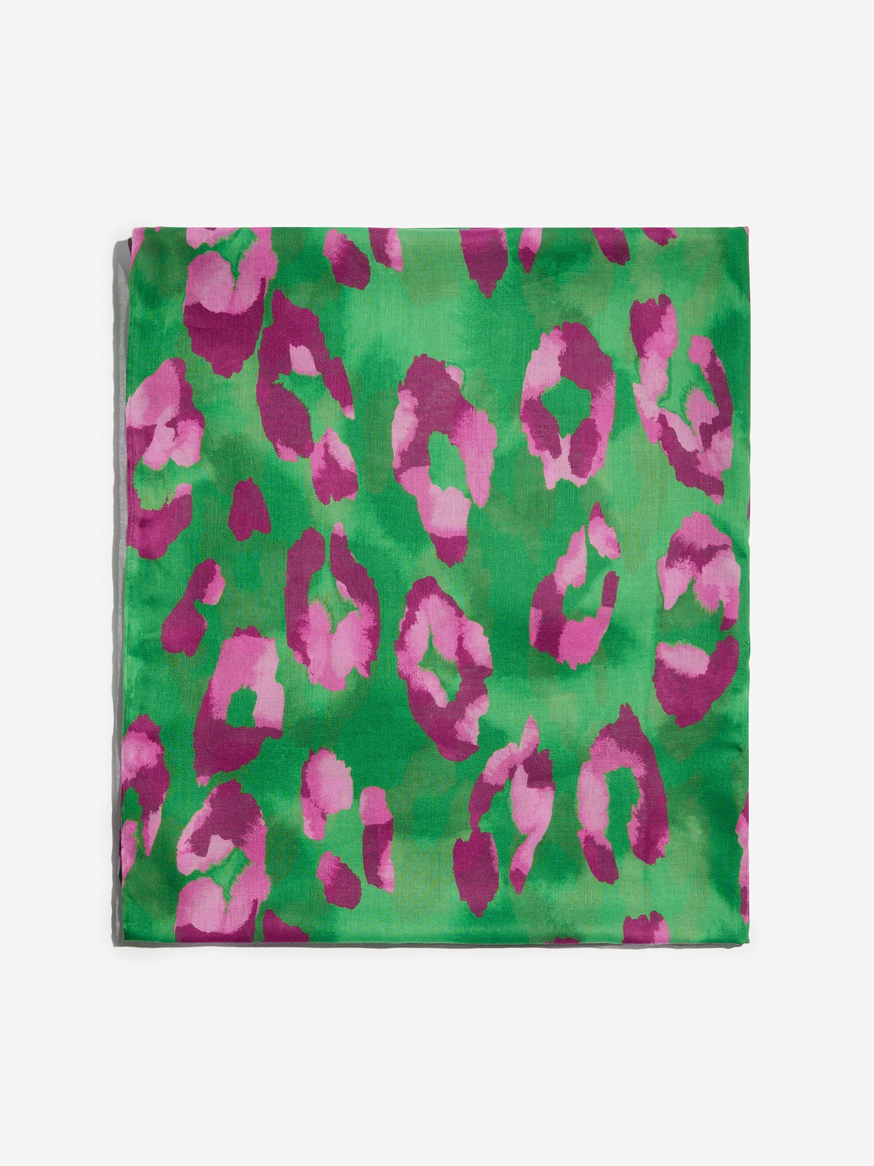 Love & Roses Love & Roses Green Leopard Print Lightweight Scarf | Next US