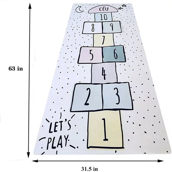 Kids Hopscotch Floor Rug Mat 63x31in Big Space Kids Play Mats Non-Slip Silicone Back Mat Wear-Res... | Walmart (US)