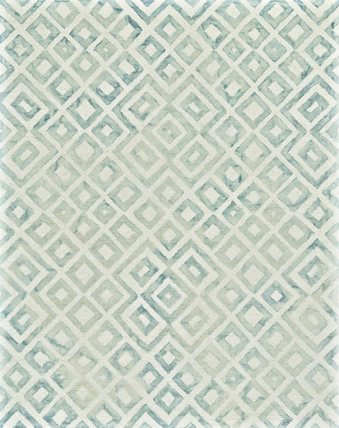 Marengo Tufted Diamond Wool Rug, Teal Green/Blue Slate, 2ft x 3ft Accent Rug | Walmart (US)
