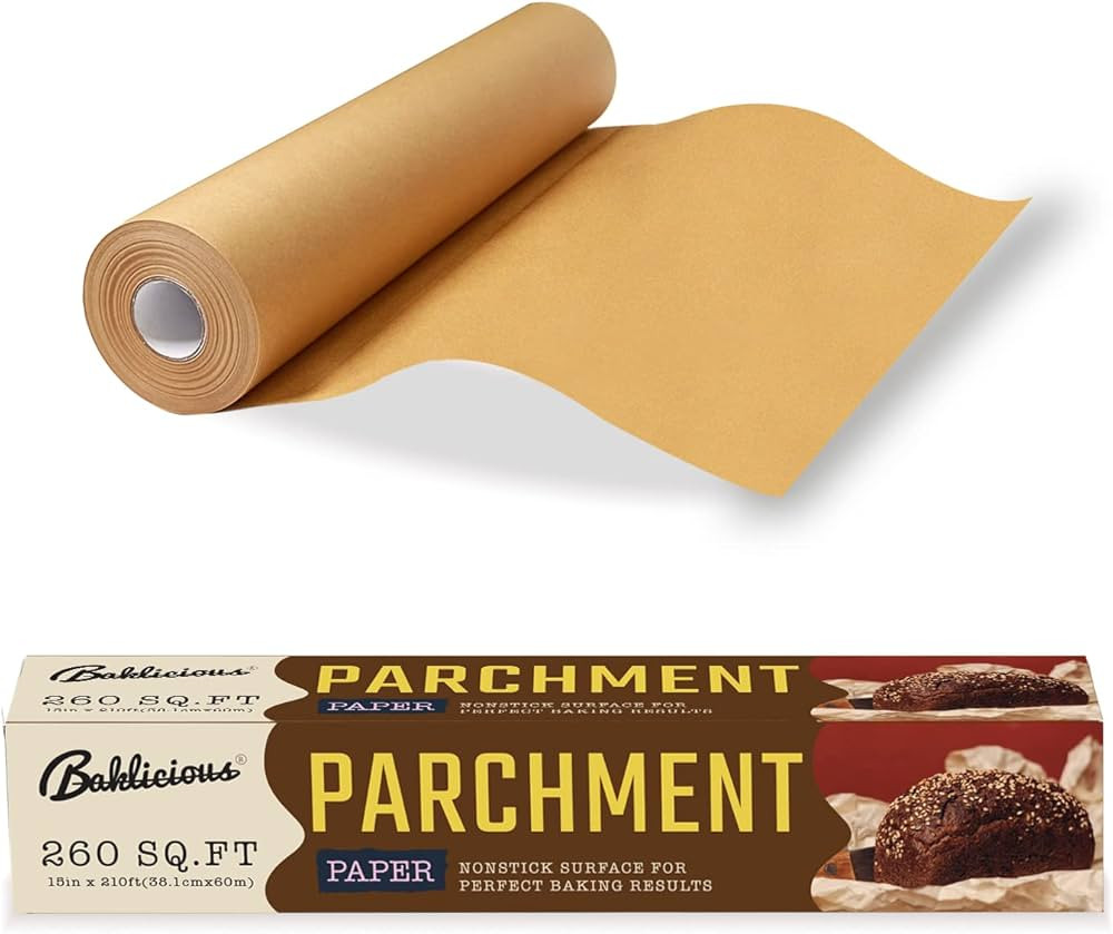 Unbleached Parchment Paper Roll for Baking, 15 in x 210 Ft, 260 Sq.Ft, Non-stick Baking Paper, Fo... | Amazon (US)