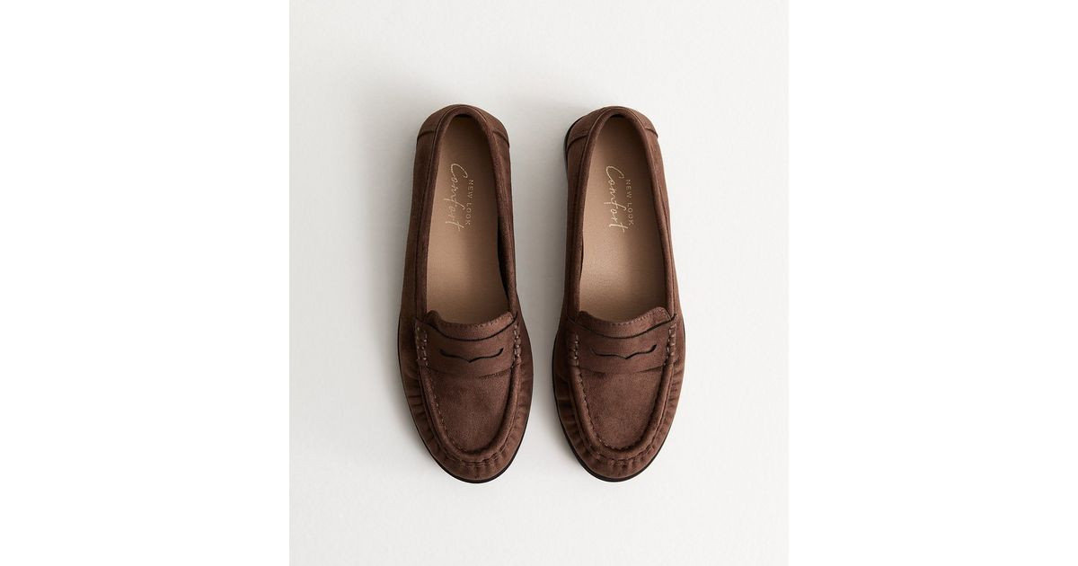 Brown Faux Suede Loafer | New Look | New Look (UK)