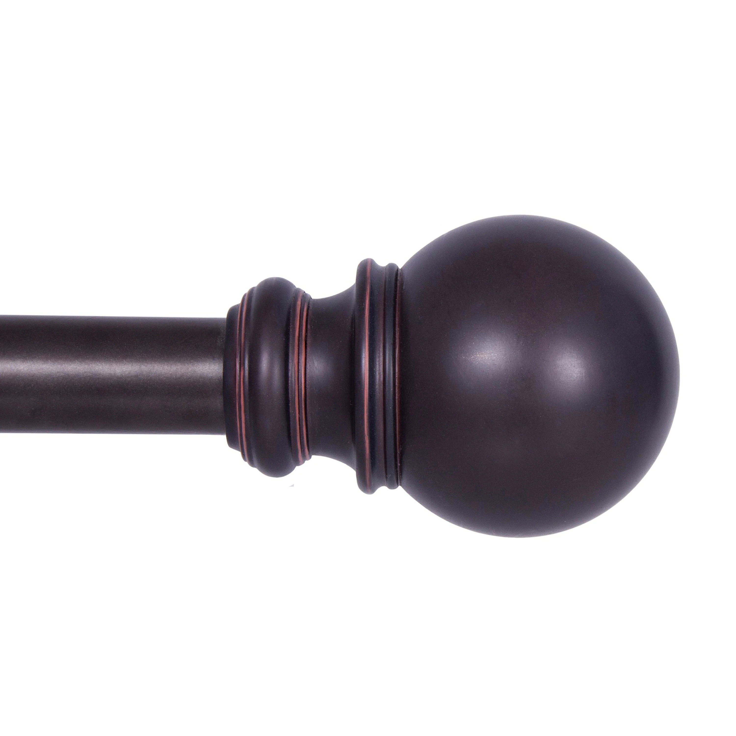 Kenney Bryce 66-in to 120-in Bronze Steel Single Curtain Rod with Finials one_size | KNM80775NP | Lowe's