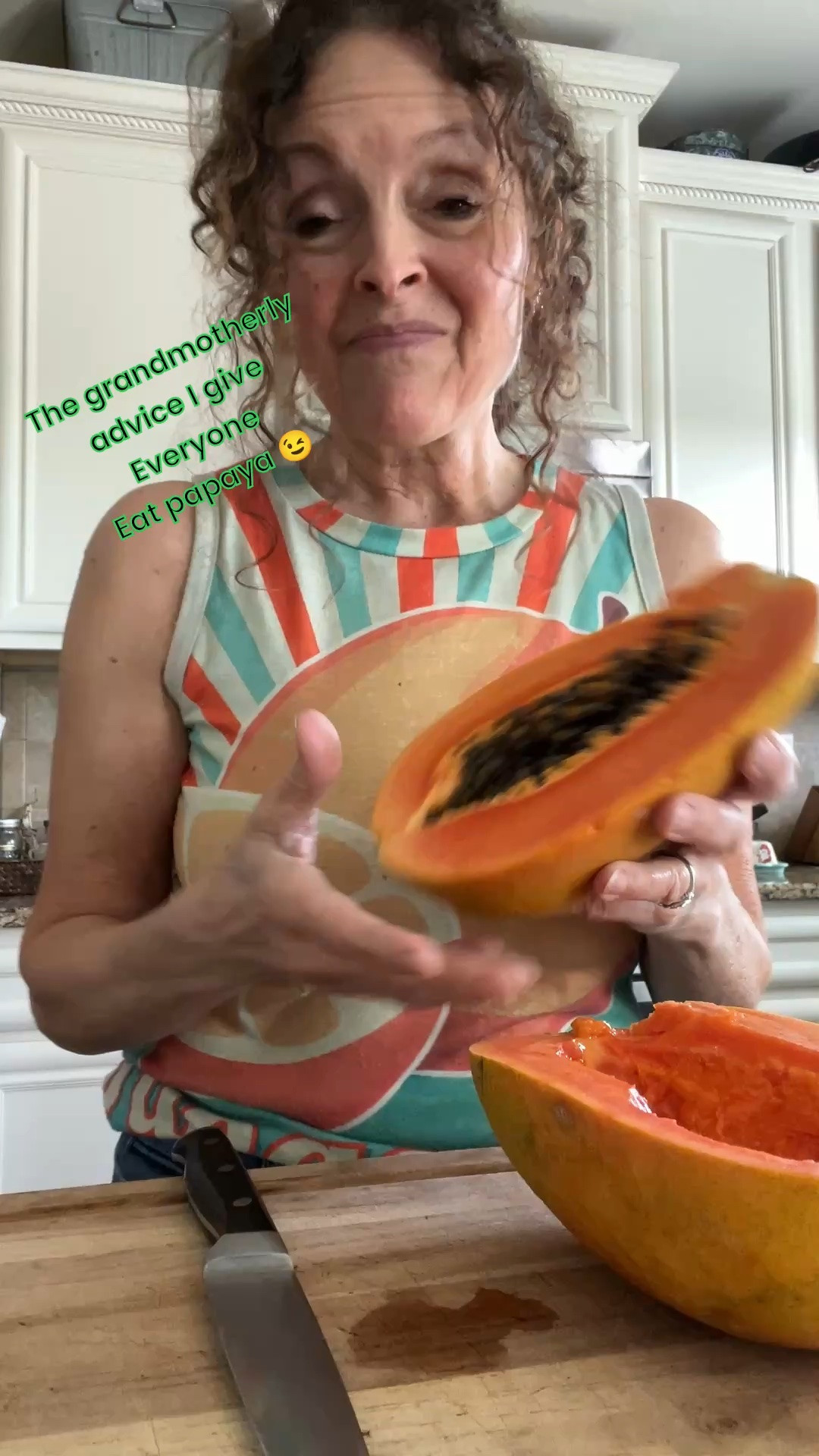 Yes, I know I sound like my grandmother 👵 (who never had a papaya in her entire life.), but papaya are great for digestion. They contain not only fiber, but an enzyme called papain that can break down tough food proteins.
Try papaya! 🙂

#LTKfoodie #LTKHome