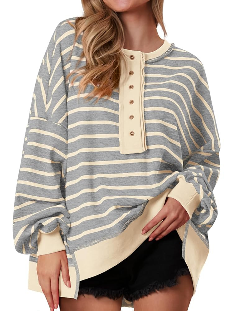 Striped Light Grey Beige | Amazon (US)