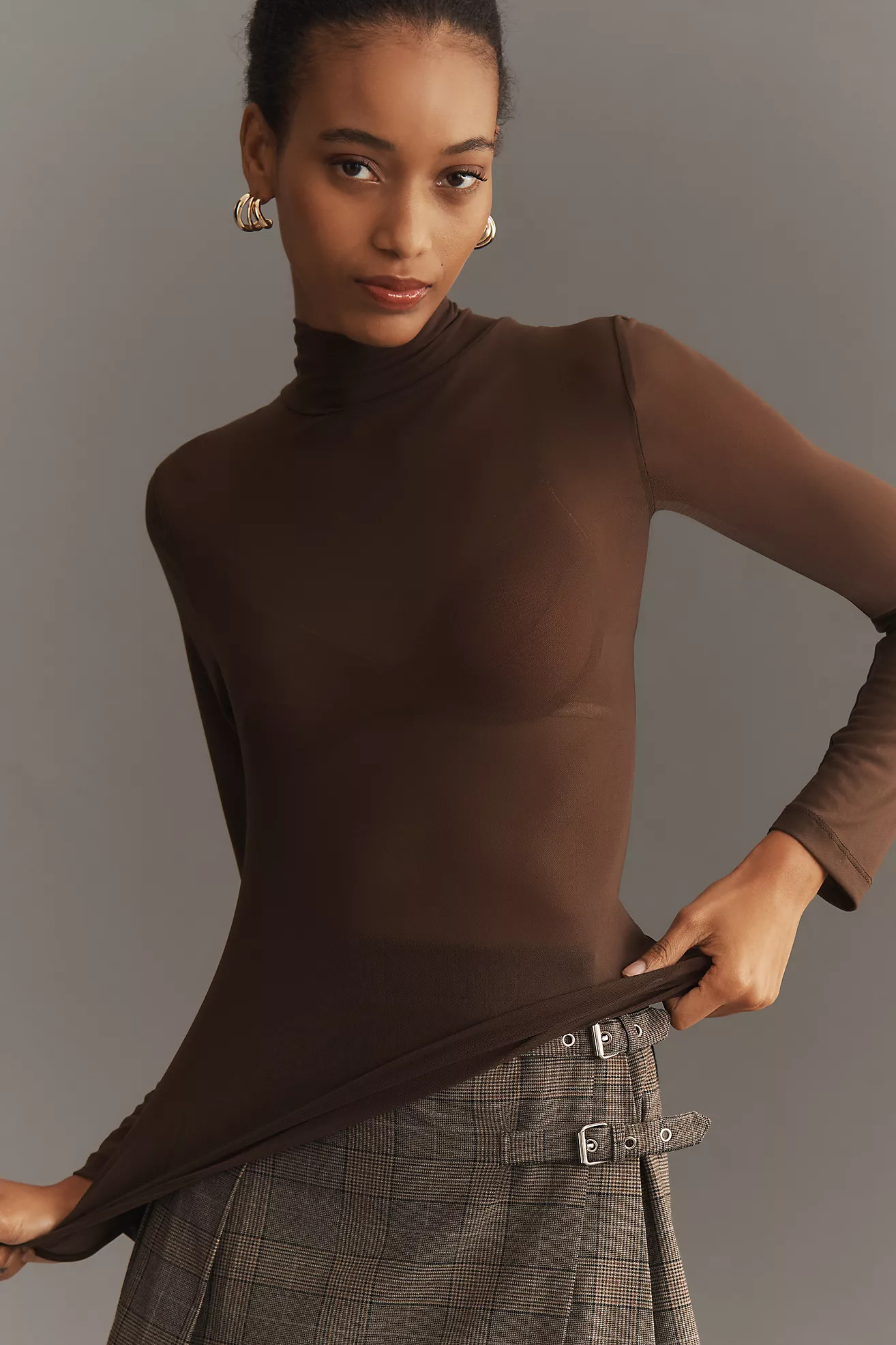 By Anthropologie Mesh Turtleneck Top | Anthropologie (US)