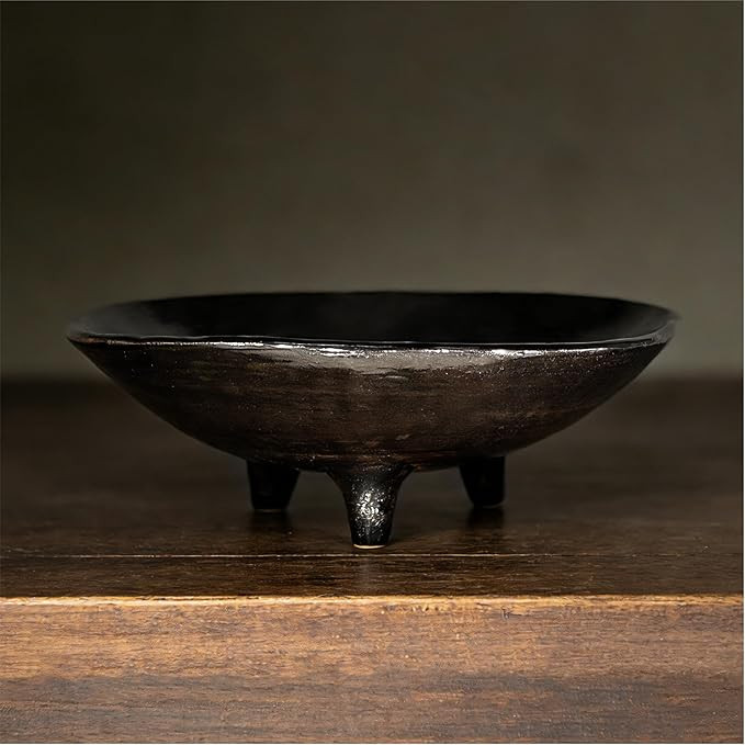 Small Wabi-Sabi Ceramic Bowl, 6 Inch Handcrafted Tripod Design for Snacks, Sauces, Dips, Decorati... | Amazon (US)