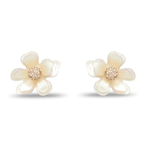 LELE X SJP NOISETTE AZALEA BUTTON EARRINGS | Lele Sadoughi