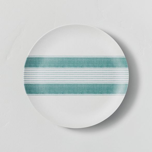 Bamboo Melamine Center Stripes Salad Plate Teal - Hearth & Hand™ with Magnolia | Target
