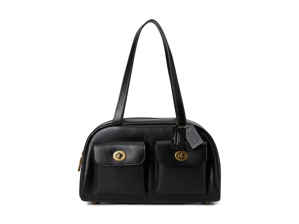 COACH Twin Turnlock Bag Shoulder Women's Handbags Black, Leather | Zappos