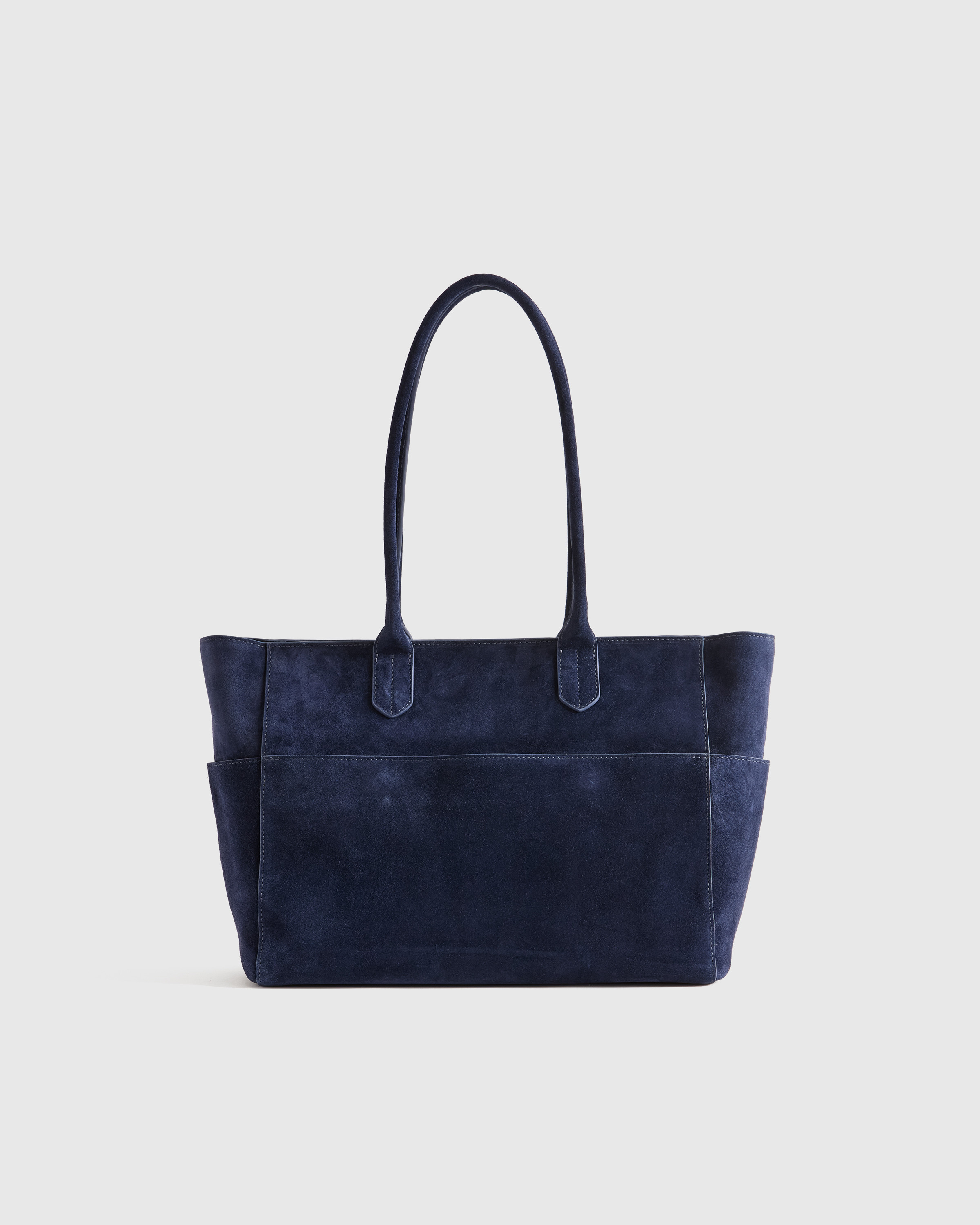 Quince | Women's Italian Suede Shopper Tote in Midnight, Suede Leather | Quince