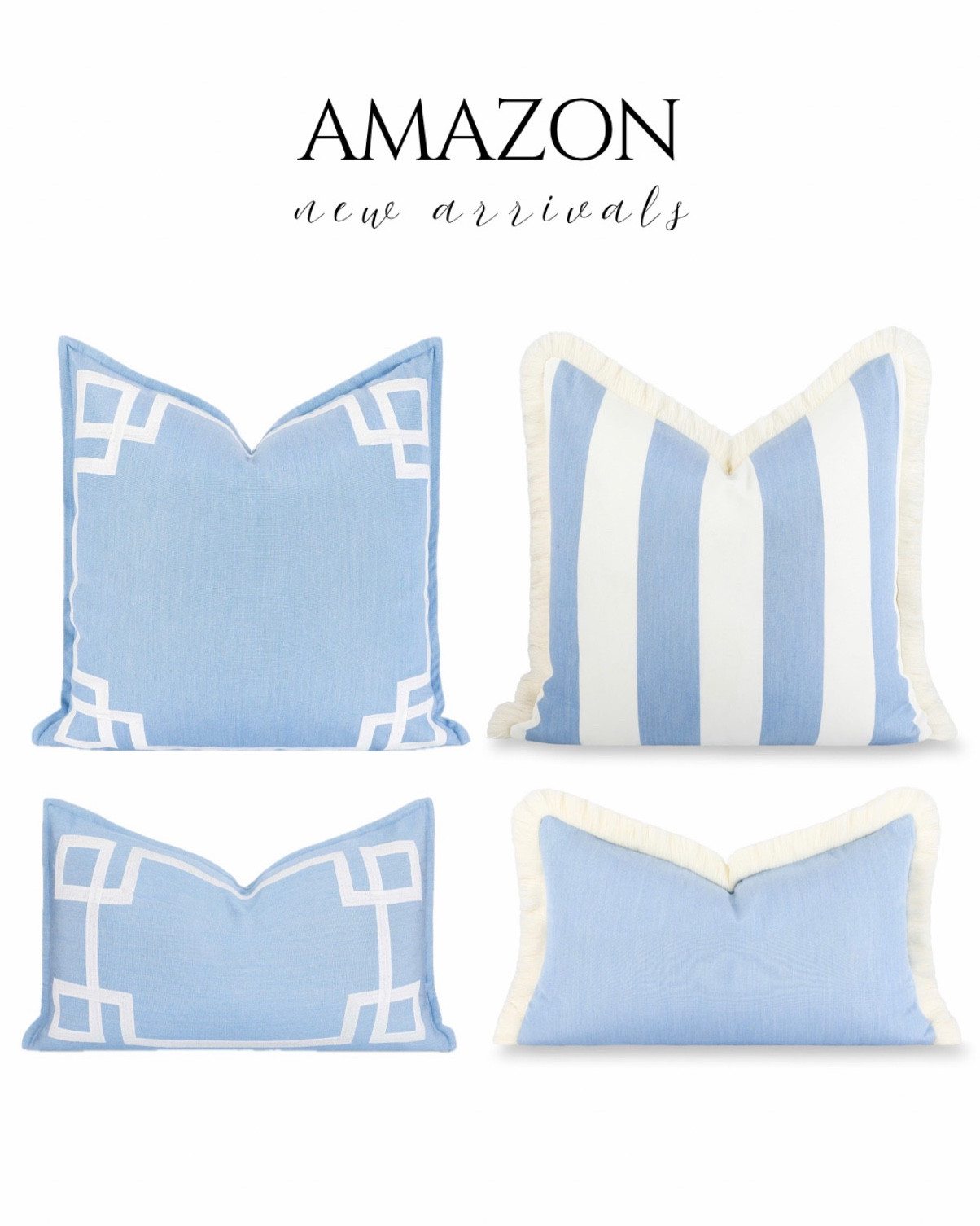 New Amazon pillow covers! Indoor outdoor pillows, Affordable pillows blue and white decor blue pillows 