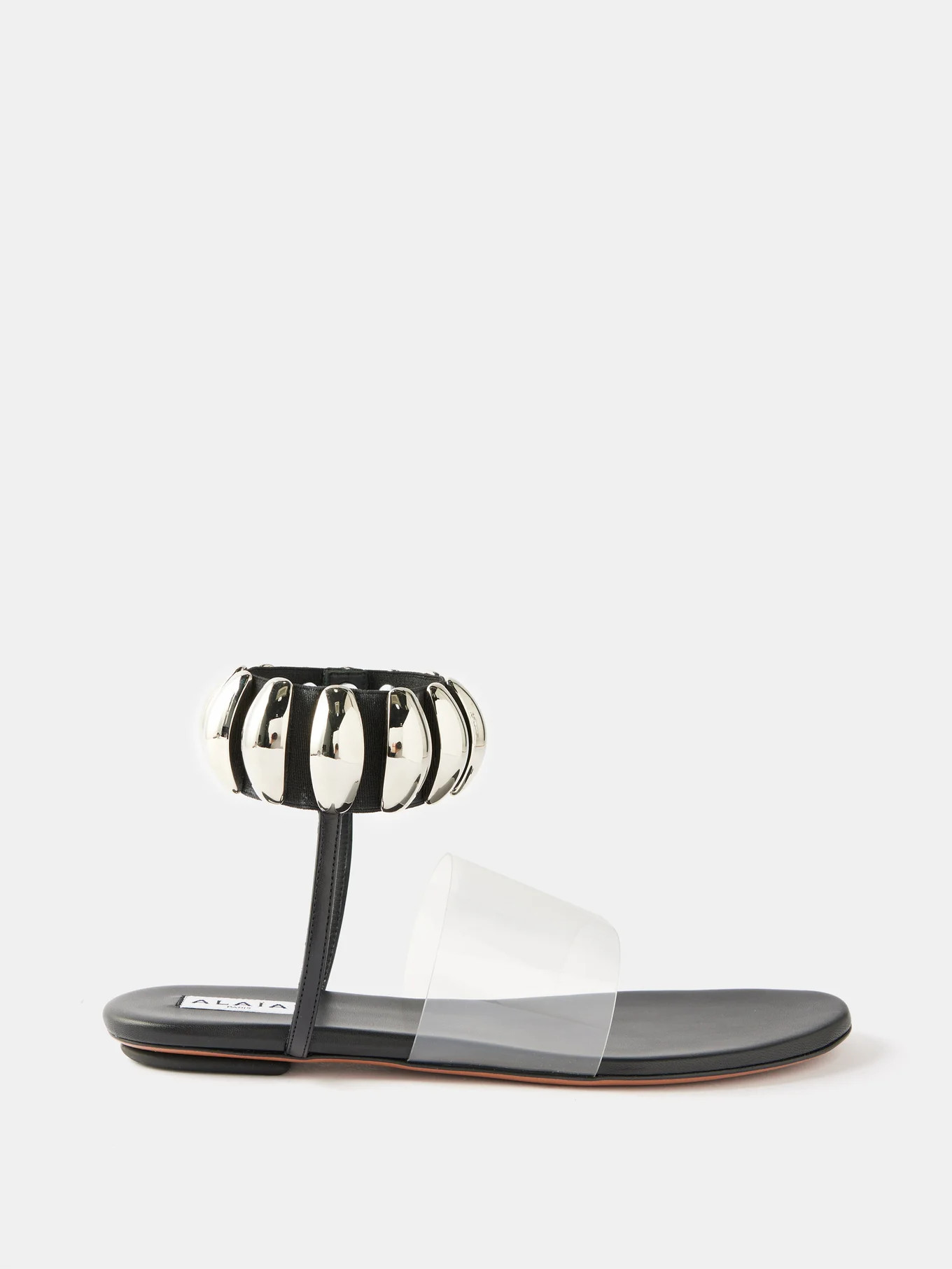 Tribale bead-embellished leather flat sandals | ALAÏA | Matches (UK)