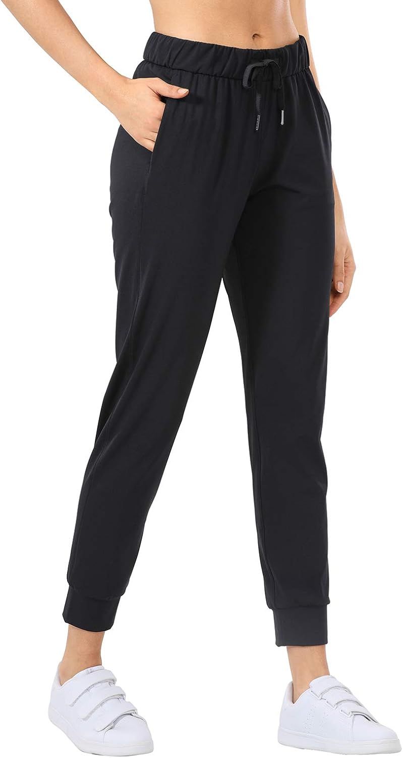 CRZ YOGA Women's Stretch Drawstring Jogger Fitted Cuffed Sweatpants with Pockets Casual Travel Lo... | Amazon (US)