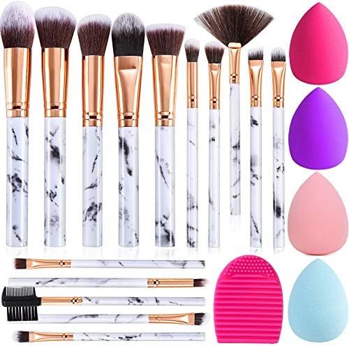 Makeup Brushes DUAIU 15PCs Marble Makeup Brush Set Premium Synthetic Kabuki Powder Blush Contour Fou | Amazon (US)